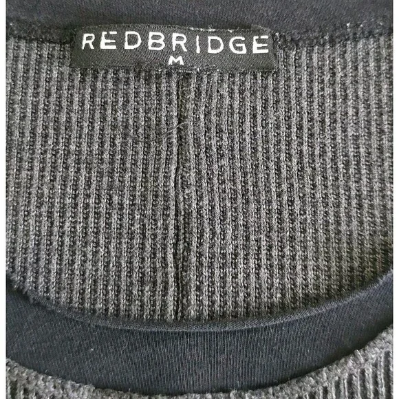 RedBridge Men Ripped Layers Longsleeve Sweatshirt Anthracite Size Medium Black - Picture 7 of 13